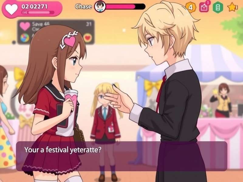 Contemporary Heart Crush gameplay screenshot showing character interaction